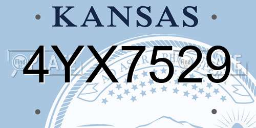 4YX7529 Kansas License Plate