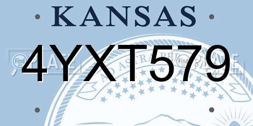 4YXT579 Kansas License Plate