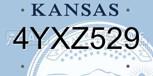 4YXZ529 Kansas License Plate