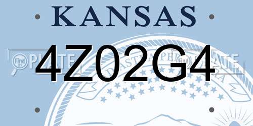 4Z02G4 Kansas License Plate
