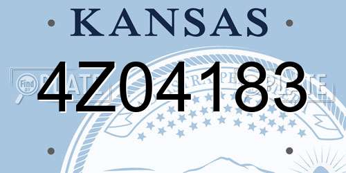 4Z04183 Kansas License Plate