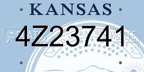 4Z23741 Kansas License Plate