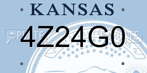 4Z24G0 Kansas License Plate
