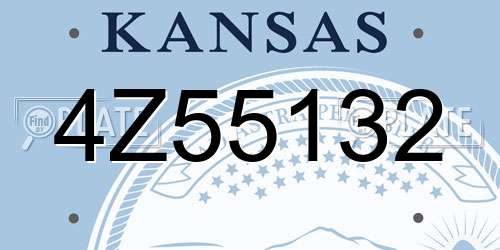 4Z55132 Kansas License Plate