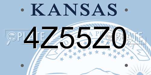 4Z55Z0 Kansas License Plate