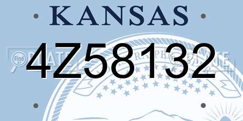 4Z58132 Kansas License Plate