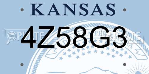 4Z58G3 Kansas License Plate