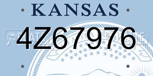 4Z67976 Kansas License Plate