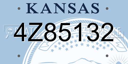 4Z85132 Kansas License Plate