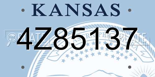 4Z85137 Kansas License Plate