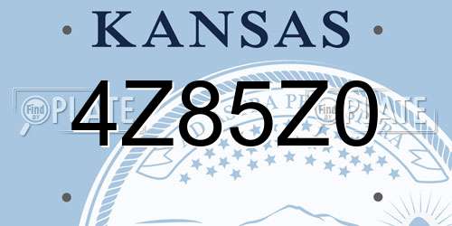 4Z85Z0 Kansas License Plate