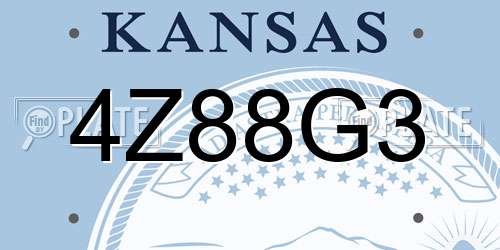 4Z88G3 Kansas License Plate