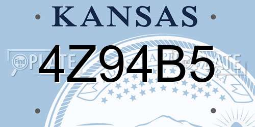 4Z94B5 Kansas License Plate