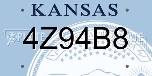 4Z94B8 Kansas License Plate