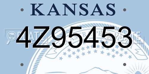 4Z95453 Kansas License Plate