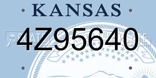 4Z95640 Kansas License Plate