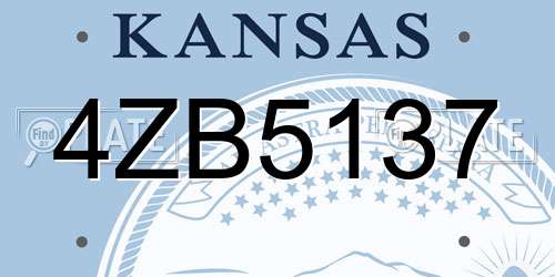 4ZB5137 Kansas License Plate