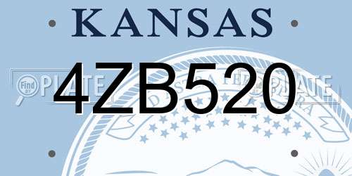 4ZB520 Kansas License Plate