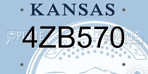 4ZB570 Kansas License Plate