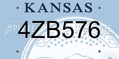 4ZB576 Kansas License Plate
