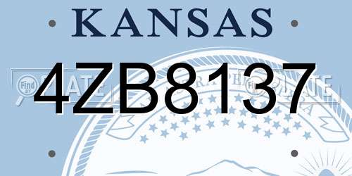 4ZB8137 Kansas License Plate