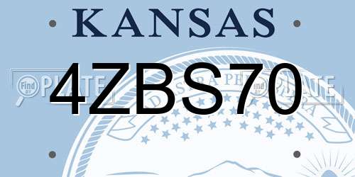 4ZBS70 Kansas License Plate