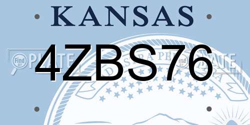 4ZBS76 Kansas License Plate