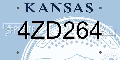 4ZD264 Kansas License Plate