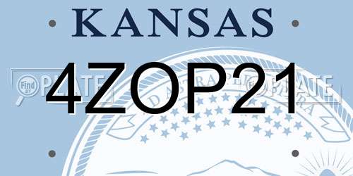 4ZOP21 Kansas License Plate