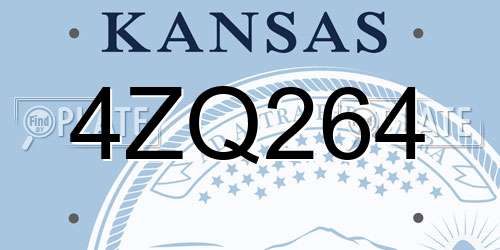 4ZQ264 Kansas License Plate