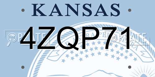4ZQP71 Kansas License Plate