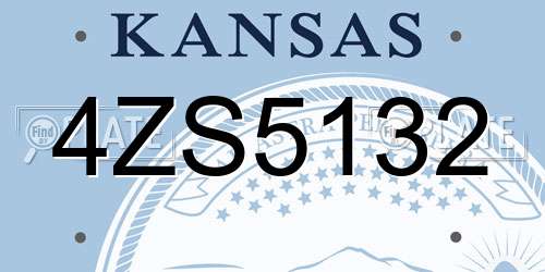 4ZS5132 Kansas License Plate