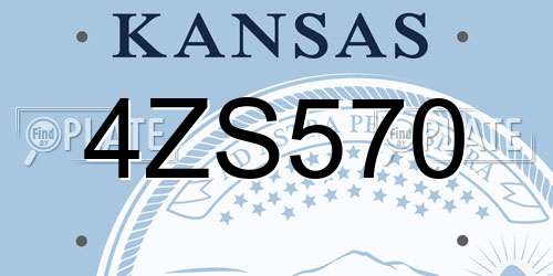 4ZS570 Kansas License Plate
