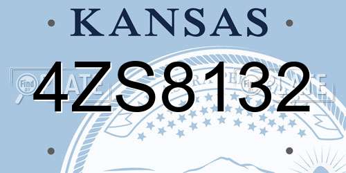 4ZS8132 Kansas License Plate