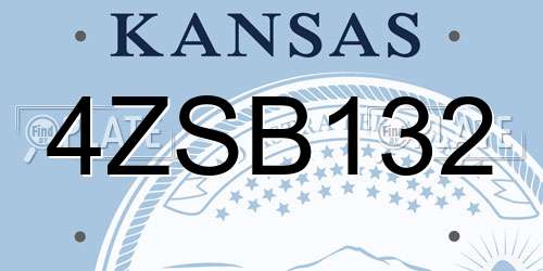 4ZSB132 Kansas License Plate