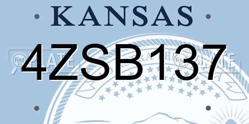 4ZSB137 Kansas License Plate
