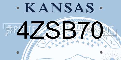 4ZSB70 Kansas License Plate
