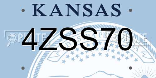 4ZSS70 Kansas License Plate