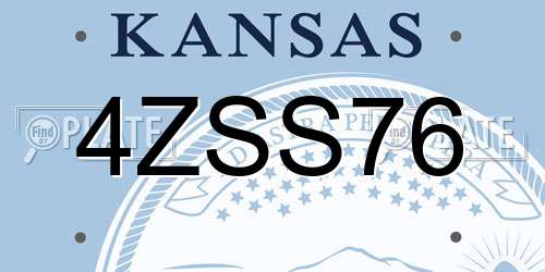 4ZSS76 Kansas License Plate