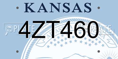 4ZT460 Kansas License Plate
