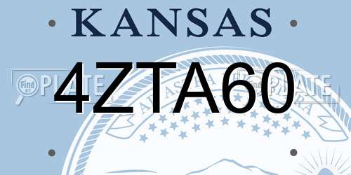 4ZTA60 Kansas License Plate