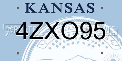 4ZXO95 Kansas License Plate