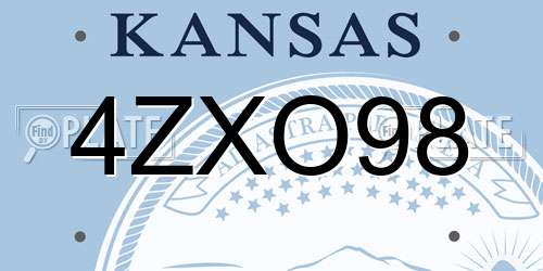 4ZXO98 Kansas License Plate