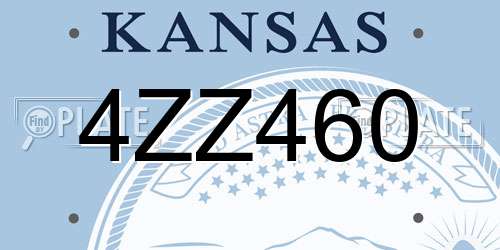 4ZZ460 Kansas License Plate