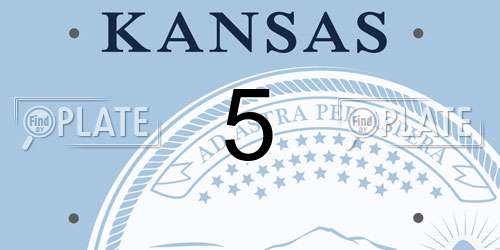 5 Kansas License Plate