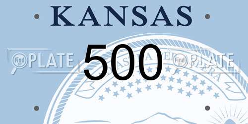500 Kansas License Plate