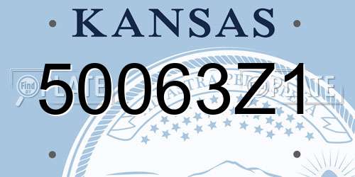 50063Z1 Kansas License Plate