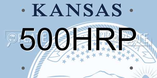 500HRP Kansas License Plate