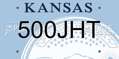 500JHT Kansas License Plate