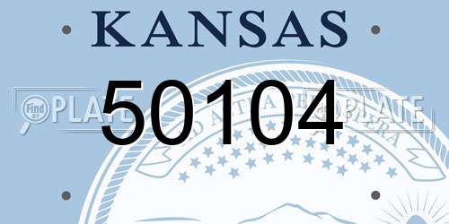 50104 Kansas License Plate